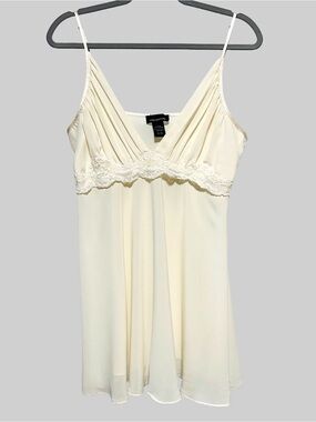 Jones New York Ivory Lace Trim Cami XL Coquette Y2K Lingerie Top